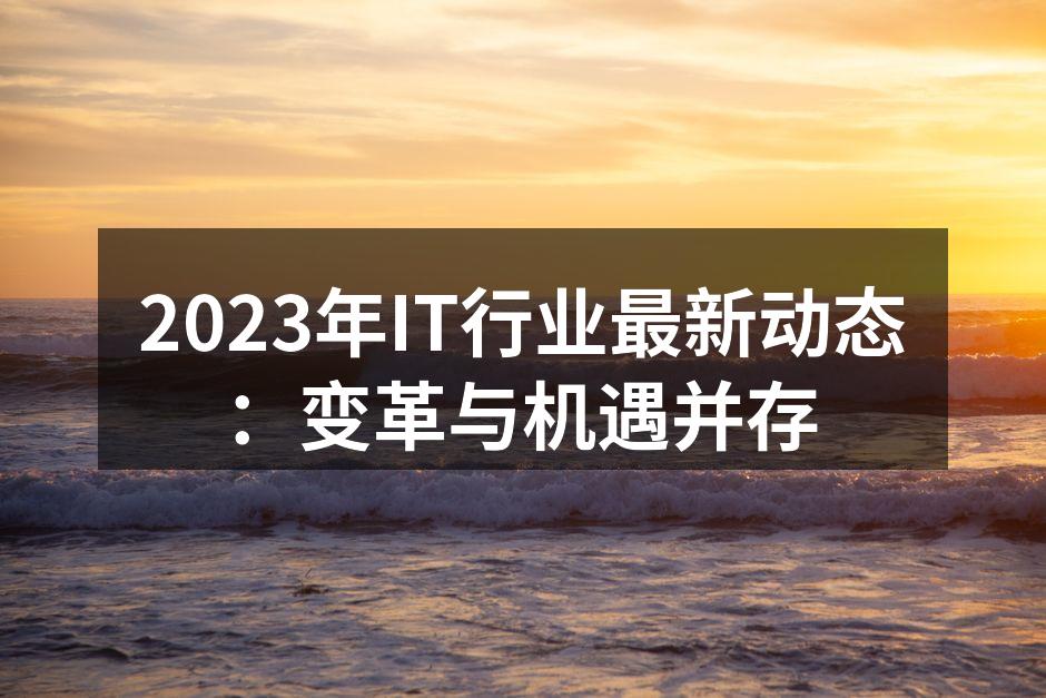 2023年IT行业最新动态：变革与机遇并