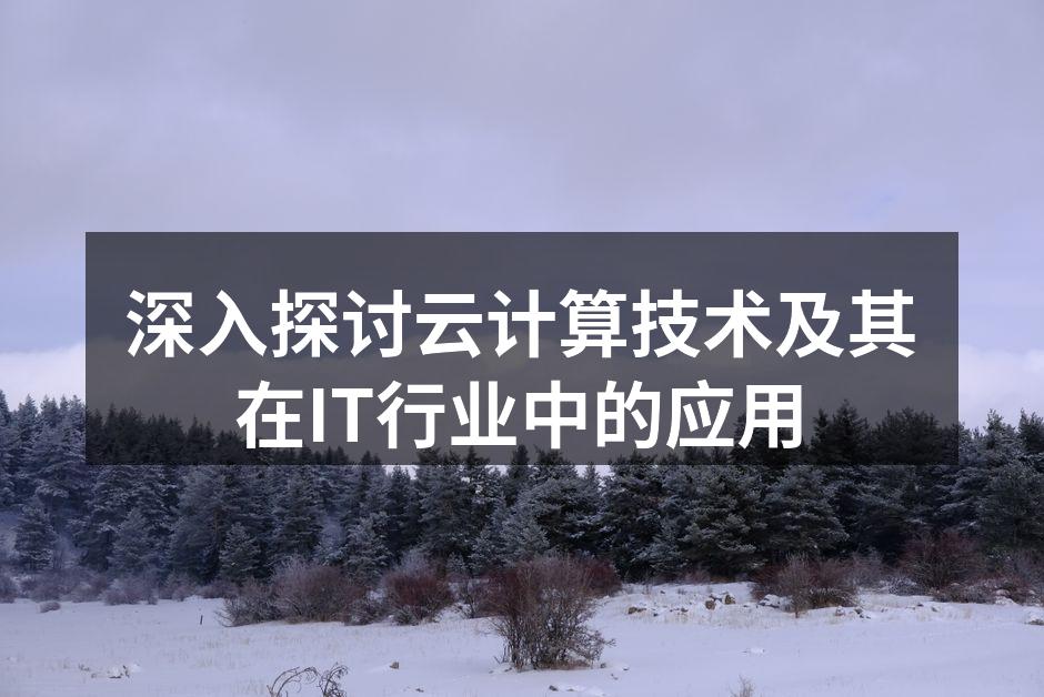 深入探讨云计算技术及其在IT行业中的应用