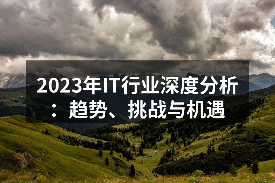 2023年IT行业深度分析:趋势、挑战与